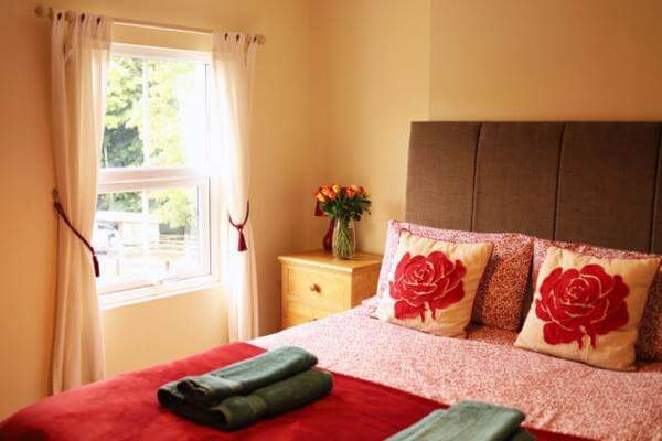 Master bedrooms with countryside and horse stable views