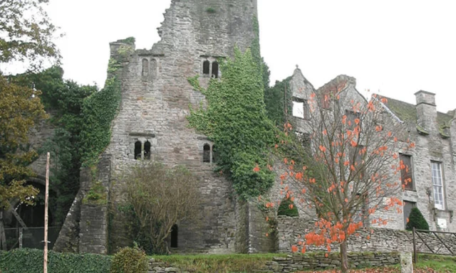 Historic Hay-on-Wye Castle before refurbishment - heritage site in the Welsh Borders