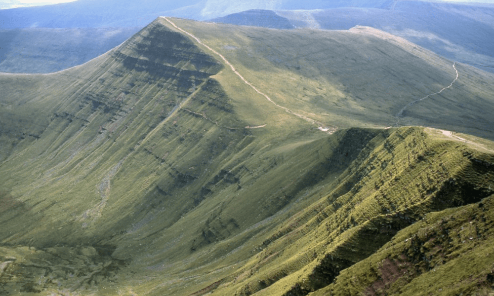 Scenic view from Hay Bluff in the Brecon Beacons – perfect for dog-friendly hiking adventures in Wales