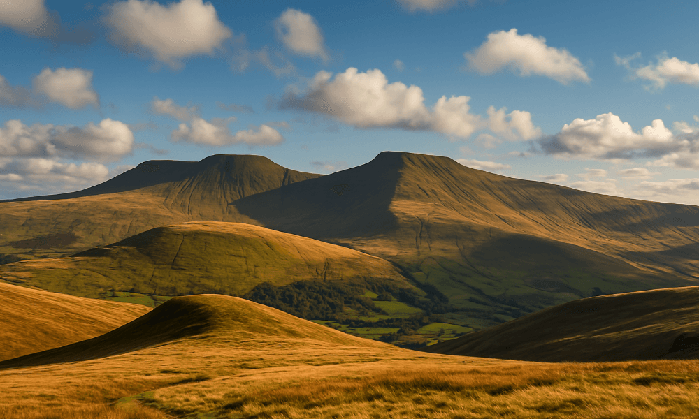 Quiz image showing long-distance hiking trails near Hay-on-Wye including Offa's Dyke – 50+ mile walks for outdoor adventurers